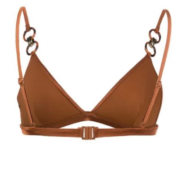 NEW ZIMMERMAN Violet Embellished Metallic  Triangle Bikini Top - Picture 4 of 6